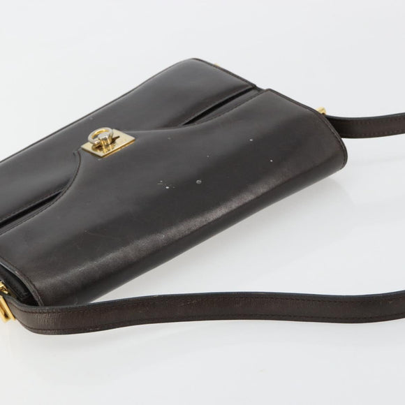 CELINE Umhängetasche Leder Gold Braun Original 183437