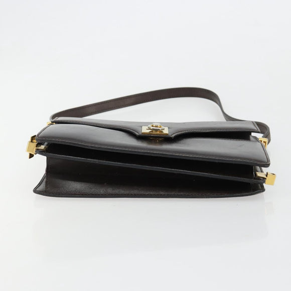 CELINE Umhängetasche Leder Gold Braun Original 183437