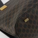 CELINE Macadam Canvas Hand Bag PVC Leather Black Gold Auth 183438-11