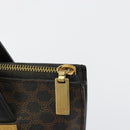 CELINE Macadam Canvas Hand Bag PVC Leather Black Gold Auth 183438-15