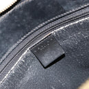 CELINE Macadam Canvas Hand Bag PVC Leather Black Gold Auth 183438-16