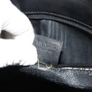 CELINE Macadam Canvas Hand Bag PVC Leather Black Gold Auth 183438-23
