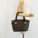 CELINE Macadam Canvas Hand Bag PVC Leather Black Gold Auth 183438-24