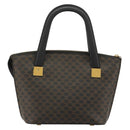 CELINE Macadam Canvas Hand Bag PVC Leather Black Gold Auth 183438-3