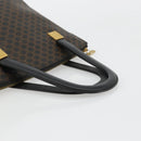 CELINE Macadam Canvas Hand Bag PVC Leather Black Gold Auth 183438-7