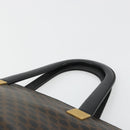 CELINE Macadam Canvas Hand Bag PVC Leather Black Gold Auth 183438-8