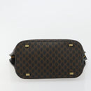 CELINE Macadam Canvas Hand Bag PVC Leather Black Gold Auth 183438-9