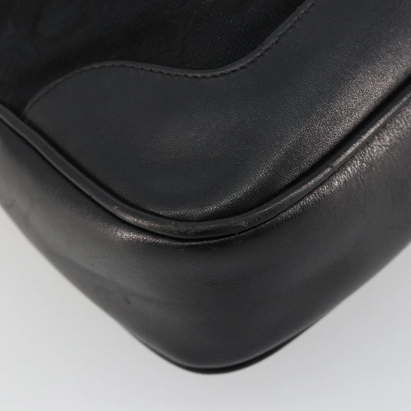 CELINE C Sulky Shoulder Bag Canvas Black Gold Auth 183439