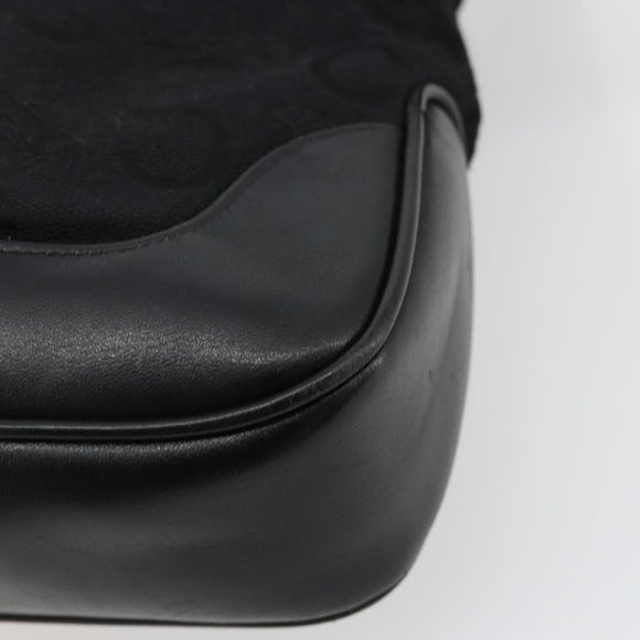 CELINE C Sulky Shoulder Bag Canvas Black Gold Auth 183439