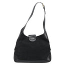 CELINE C Sulky Shoulder Bag Canvas Black Gold Auth 183439-3