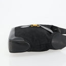 CELINE C Sulky Shoulder Bag Canvas Black Gold Auth 183439-4