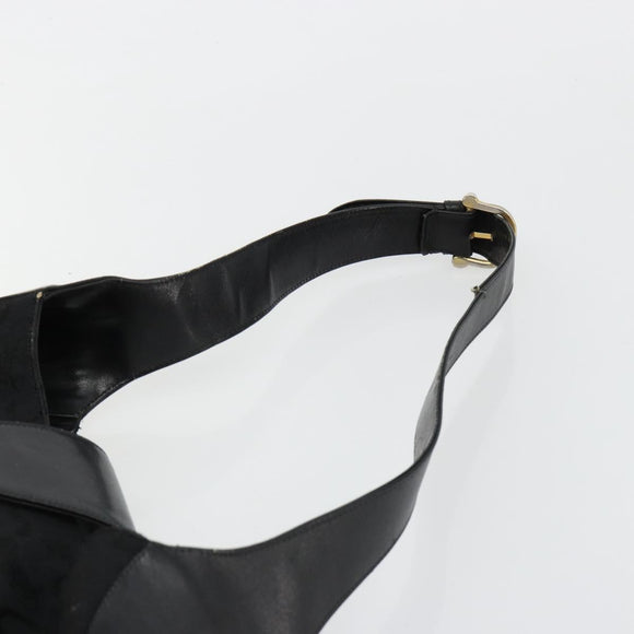 CELINE C Sulky Shoulder Bag Canvas Black Gold Auth 183439