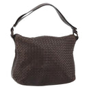 BOTTEGA VENETA INTRECCIATO Shoulder Bag Leather Brown 115658 Auth 183440V-1