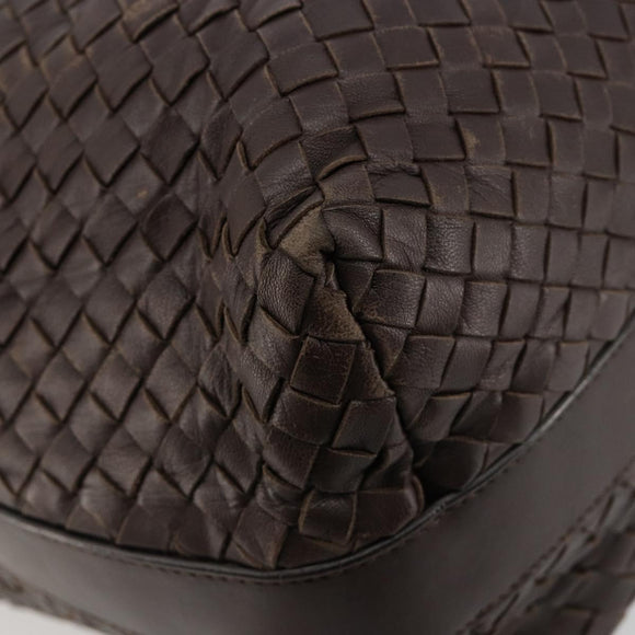 BOTTEGA VENETA INTRECCIATO Shoulder Bag Leather Brown 115658 Auth 183440V