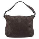 BOTTEGA VENETA INTRECCIATO Shoulder Bag Leather Brown 115658 Auth 183440V-2