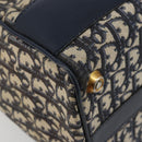 Christian Dior Trotter Canvas Boston Bag Navy Gold Auth 183441A-11