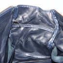 Christian Dior Trotter Canvas Boston Bag Navy Gold Auth 183441A-16