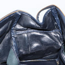 Christian Dior Trotter Canvas Boston Bag Navy Gold Auth 183441A-17