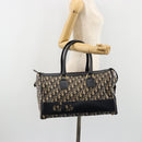 Christian Dior Trotter Canvas Boston Bag Navy Gold Auth 183441A-20