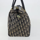 Christian Dior Trotter Canvas Boston Bag Navy Gold Auth 183441A-4