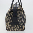 Christian Dior Trotter Canvas Boston Bag Navy Gold Auth 183441A-5