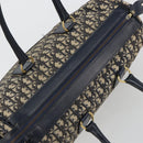 Christian Dior Trotter Canvas Boston Bag Navy Gold Auth 183441A-6
