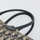 Christian Dior Trotter Canvas Boston Bag Navy Gold Auth 183441A-8