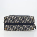 Christian Dior Trotter Canvas Boston Bag Navy Gold Auth 183441A-9
