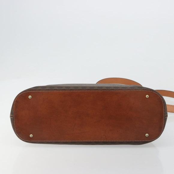 CELINE Macadam Canvas Hand Bag PVC Leather 2way Brown Gold Auth 183442