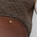 CELINE Macadam Canvas Hand Bag PVC Leather 2way Brown Gold Auth 183442-16