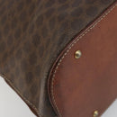 CELINE Macadam Canvas Hand Bag PVC Leather 2way Brown Gold Auth 183442-17