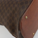 CELINE Macadam Canvas Hand Bag PVC Leather 2way Brown Gold Auth 183442-19