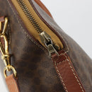 CELINE Macadam Canvas Hand Bag PVC Leather 2way Brown Gold Auth 183442-9