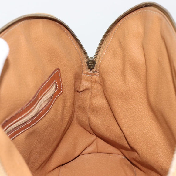 CELINE Macadam Canvas Hand Bag PVC Leather 2way Brown Gold Auth 183442