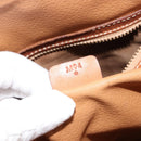 CELINE Macadam Canvas Hand Bag PVC Leather 2way Brown Gold Auth 183442-12