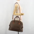 CELINE Macadam Canvas Hand Bag PVC Leather 2way Brown Gold Auth 183442-25