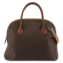 CELINE Macadam Canvas Hand Bag PVC Leather 2way Brown Gold Auth 183442-2