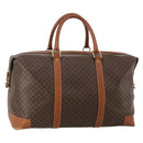 CELINE Macadam Canvas Boston Bag PVC Leather Brown Gold Auth 183443-1