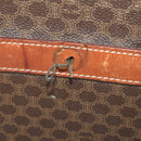 CELINE Macadam Canvas Boston Bag PVC Leather Brown Gold Auth 183443-6