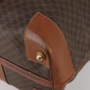 CELINE Macadam Canvas Boston Bag PVC Leather Brown Gold Auth 183443-15