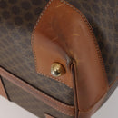 CELINE Macadam Canvas Boston Bag PVC Leather Brown Gold Auth 183443-16