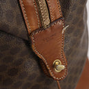 CELINE Macadam Canvas Boston Bag PVC Leather Brown Gold Auth 183443-10
