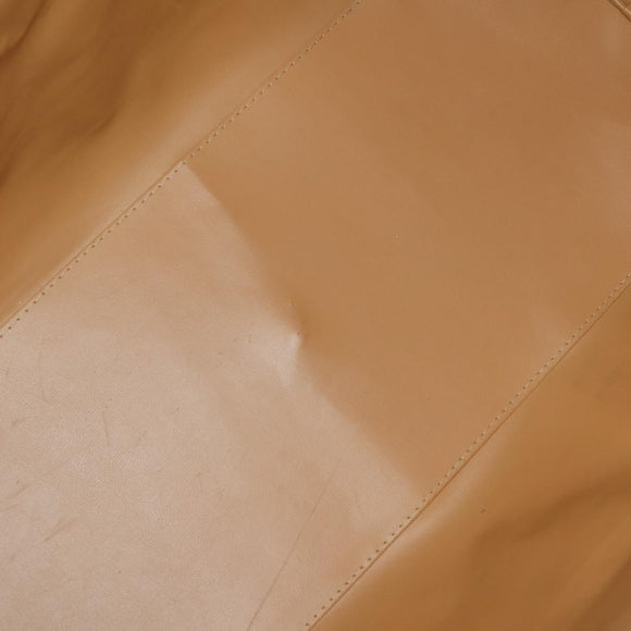 CELINE Macadam Canvas Boston Bag PVC Leather Brown Gold Auth 183443