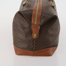 CELINE Macadam Canvas Boston Bag PVC Leather Brown Gold Auth 183443-3