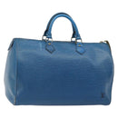 LOUIS VUITTON Epi Speedy 35 Hand Bag Toledo Blue M42995 LV Auth 183445-1