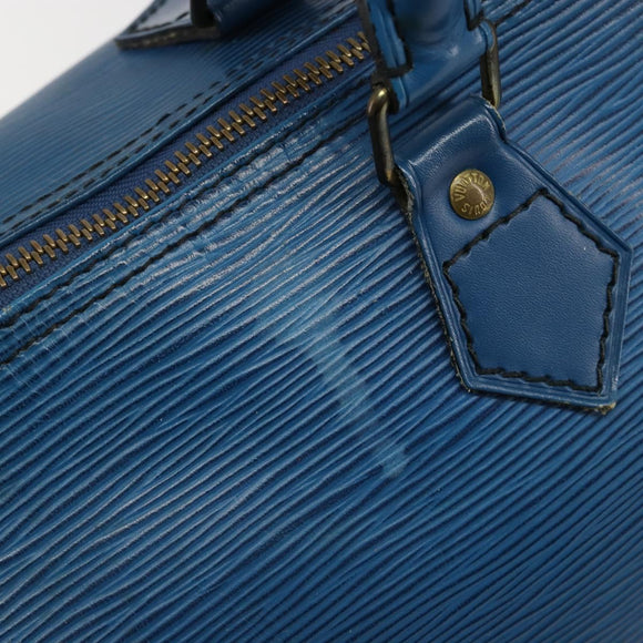 LOUIS VUITTON Epi Speedy 35 Hand Bag Toledo Blue M42995 LV Auth 183445