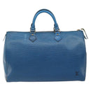 LOUIS VUITTON Epi Speedy 35 Hand Bag Toledo Blue M42995 LV Auth 183445-2