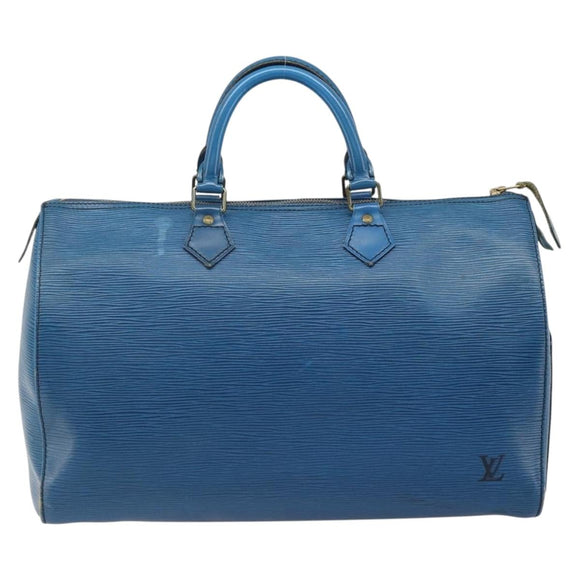 LOUIS VUITTON Epi Speedy 35 Hand Bag Toledo Blue M42995 LV Auth 183445