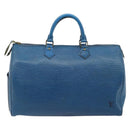 LOUIS VUITTON Epi Speedy 35 Hand Bag Toledo Blue M42995 LV Auth 183445-3