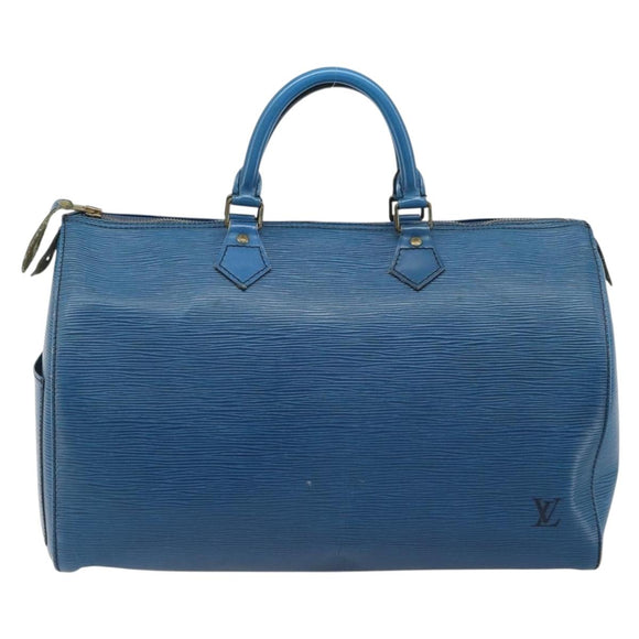 LOUIS VUITTON Epi Speedy 35 Hand Bag Toledo Blue M42995 LV Auth 183445